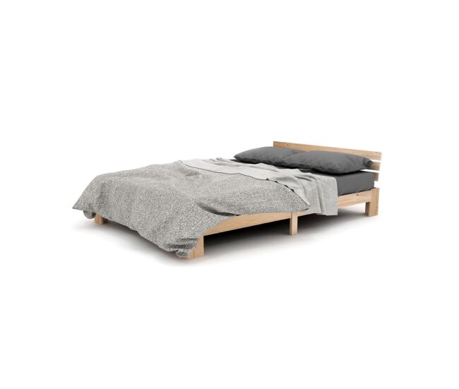Cama de matrimonio de madera de pino 144x210