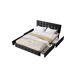 Cama de matrimonio de lino con 4 cajónes 151x210 Cama de matrimonio de lino con 4 cajónes 151x210 Negro