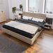 Cama de matrimonio de madera maciza Cama de matrimonio de madera maciza Negro/ Madera
