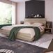 Cama de matrimonio de madera maciza Cama de matrimonio de madera maciza Negro/ Madera