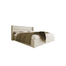 Cama de casal de pu 140x200cm com armazenamento e luz LED,branco