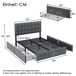 Cama de matrimonio de lino con 4 cajónes 151x210 Cama de matrimonio de lino con 4 cajónes 151x210 Gris