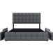 Cama de matrimonio de lino con 4 cajónes 151x210 Cama de matrimonio de lino con 4 cajónes 151x210 Gris