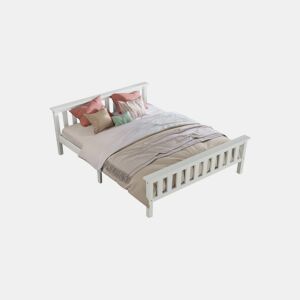 Cama de casal de madera de pino 140x200cm,branco