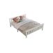 Cama de matrimonio de madera de pino Cama de matrimonio de madera de pino Blanco