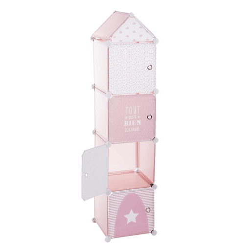 WELL HOME - Coluna de estante rosa 34x31,5x139cm