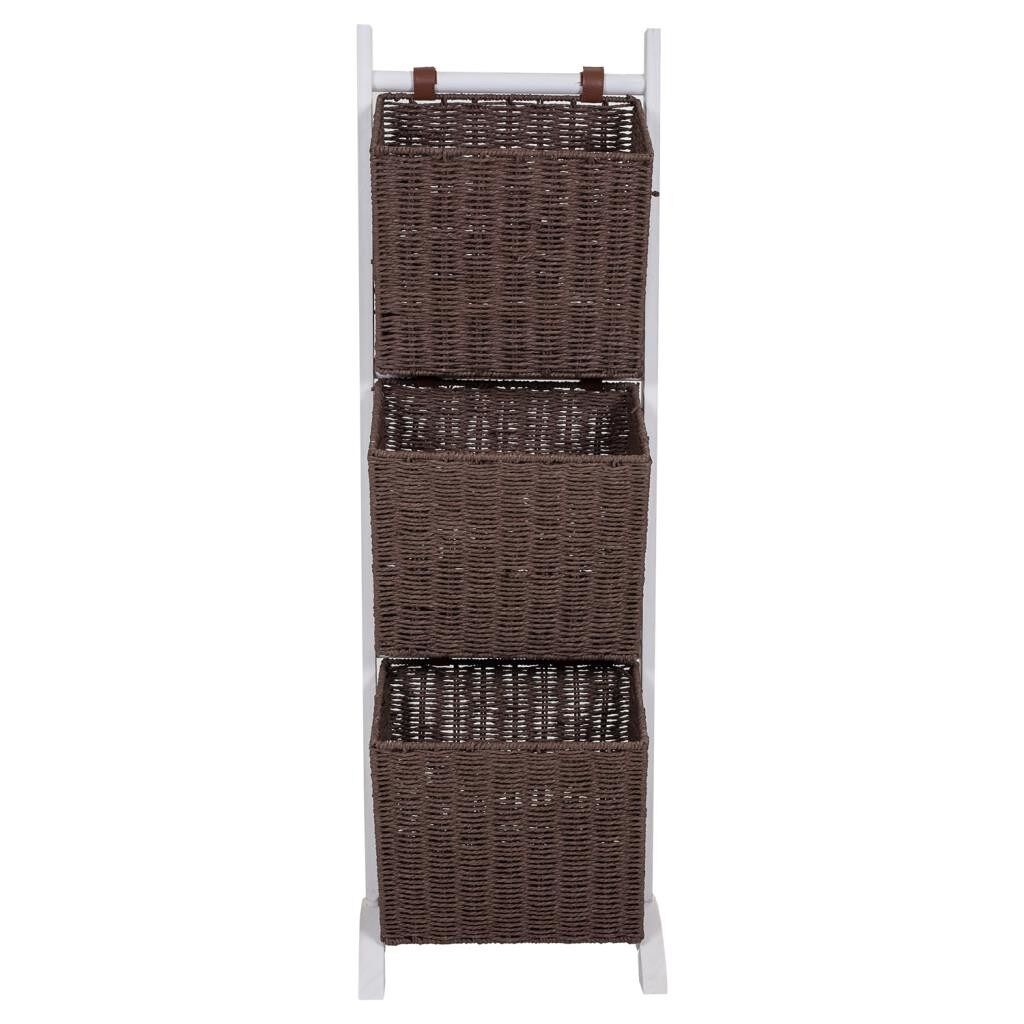 Revistero con soporte de madera y tres Cestos