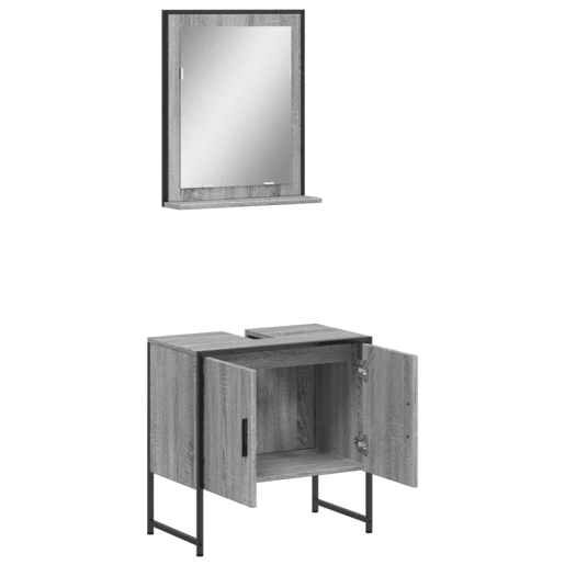 vidaXL 2 pcs conj. móveis casa de banho derivados madeira cinza sonoma vidaXL 2 pcs conj. móveis casa de banho derivados madeira cinza sonoma