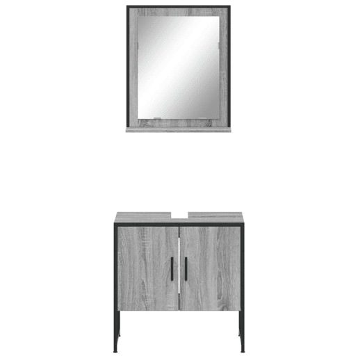 vidaXL 2 pcs conj. móveis casa de banho derivados madeira cinza sonoma vidaXL 2 pcs conj. móveis casa de banho derivados madeira cinza sonoma