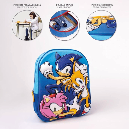 MOCHILA INFANTIL SONIC 3D