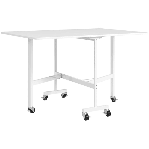 HOMCOM Mesa Dobrável de Cozinha para 4-6 Pessoas Mesa de Sala de Jantar Dobrável com Rodas e Laterais Dobráveis Mesa para Cozinha 120x80x73 cm Branco HOMCOM Mesa Dobrável de Cozinha para 4-6 Pessoas Mesa de Sala de Jantar Dobrável com Rodas e Laterais Dobráveis Mesa para Cozinha 120x80x73 cm Branco