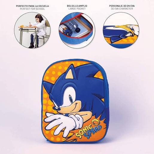 MOCHILA INFANTIL SONIC 3D