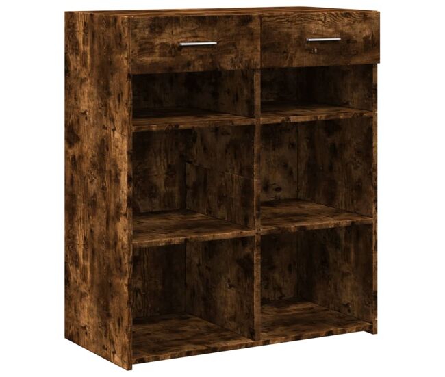 Vidaxl aparador de madera de ingeniería roble ahumado 80x42,5x93 cm