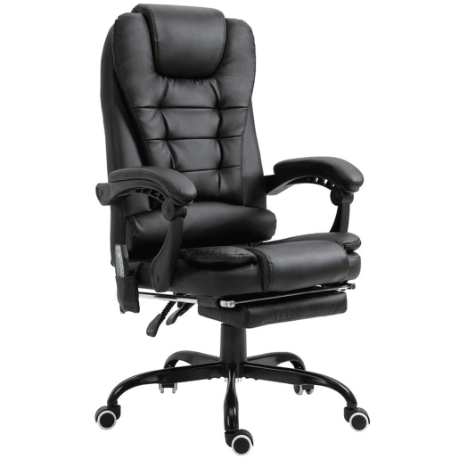 Vinsetto Cadeira de Massagem com 7 Pontos de Massagem Cadeira de Escritório Reclinável com Altura Ajustável Apoio para os Pés e Controlo Remoto 67x79x111-121 cm Preto Vinsetto Cadeira de Massagem com 7 Pontos de Massagem Cadeira de Escritório Reclinável com Altura Ajustável Apoio para os Pés e Controlo Remoto 67x79x111-121 cm Preto