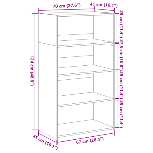 vidaXL Armário alto 70x41x124 cm derivados de madeira cinza cimento