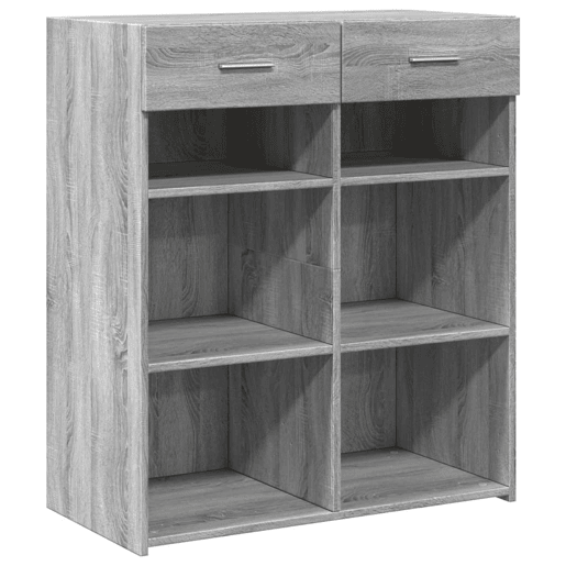 vidaXL Aparador 80x42,5x93 cm derivados de madeira cinzento sonoma