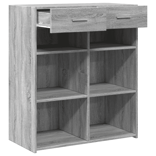 vidaXL Aparador 80x42,5x93 cm derivados de madeira cinzento sonoma