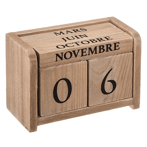 WELL HOME - Calendário colonial de madeira 7,5x5x11cm