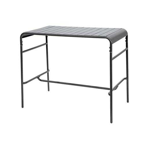 Mesa alta de jardim, 4 cadeiras altas de aço, Amelia, Antracite, 120x70x95 cm Mesa alta de jardim, 4 cadeiras altas de aço, Amelia, Antracite, 120x70x95 cm
