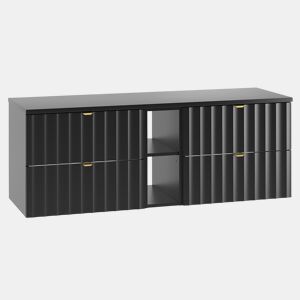 Móvel de toucador 140cm 2 nichos móvel Lexa Preto