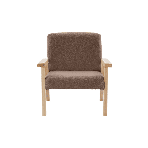 Cadeirão para crianças escandinavo, madeira de hevea, boucle, Isak kids, Taupe, 47x43.5x50 cm