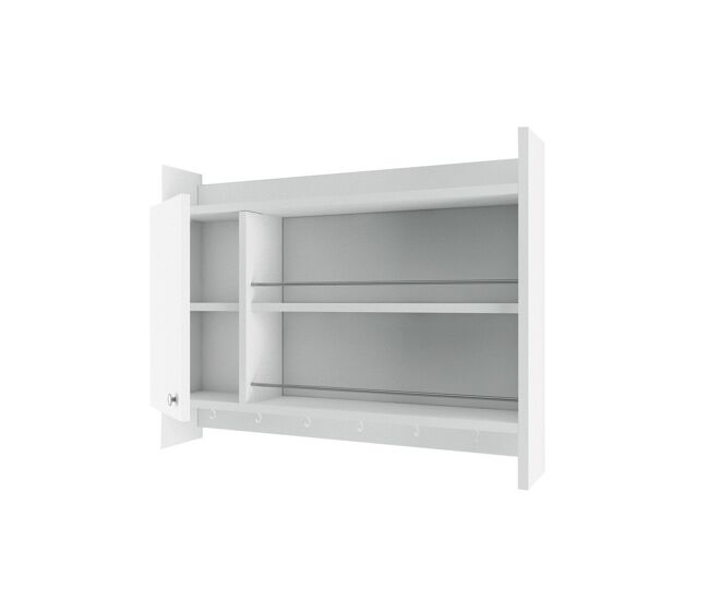 Estante de cocina de pared suspendido blanco l85 cm - knerr