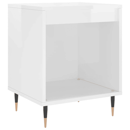 vidaXL Mesa de cabeceira 2 pcs derivados de madeira branco brilhante
