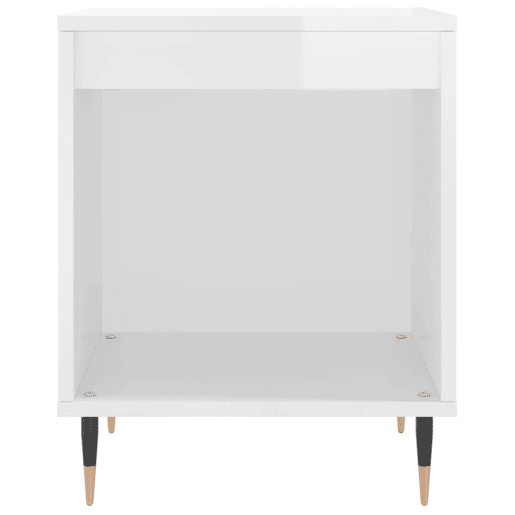 vidaXL Mesa de cabeceira 2 pcs derivados de madeira branco brilhante