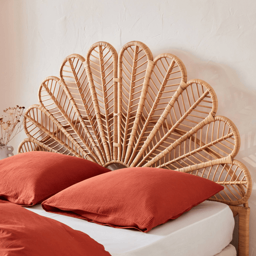 Cabeceira de vime natural, Anggun, 160x6x130 cm