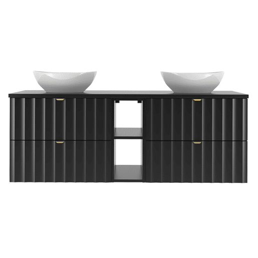 Móvel de toucador duplo 140cm 2 nichos Lexa Preto