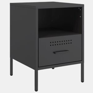 vidaXL Mesa de cabeceira 36x39x50,5 cm aço preto