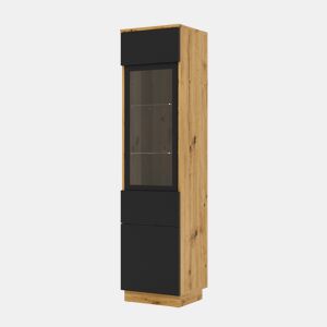 Armário expositor de 2 portas Aurus em madeira e preto
