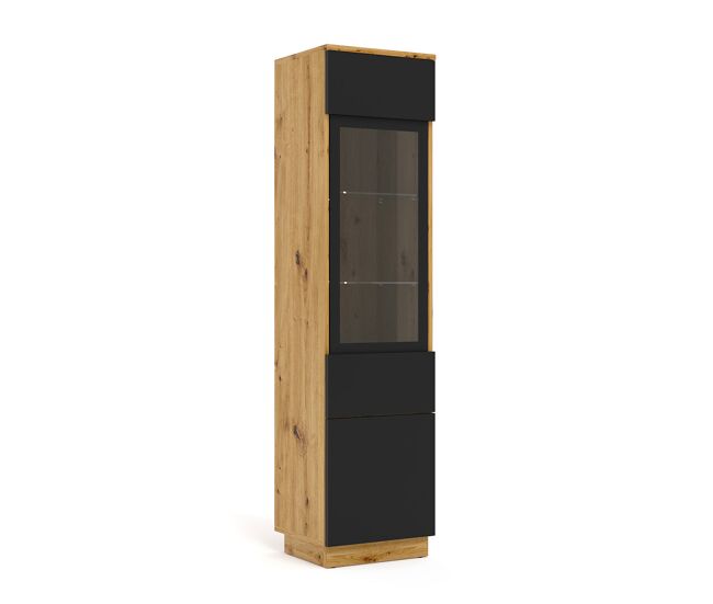 Vitrina 2 puertas aurus madera y negro