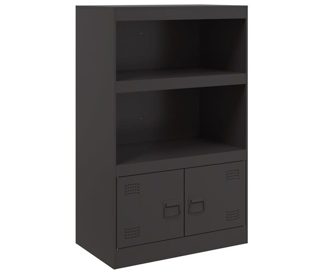 Vidaxl aparador de acero negro 67x39x107 cm