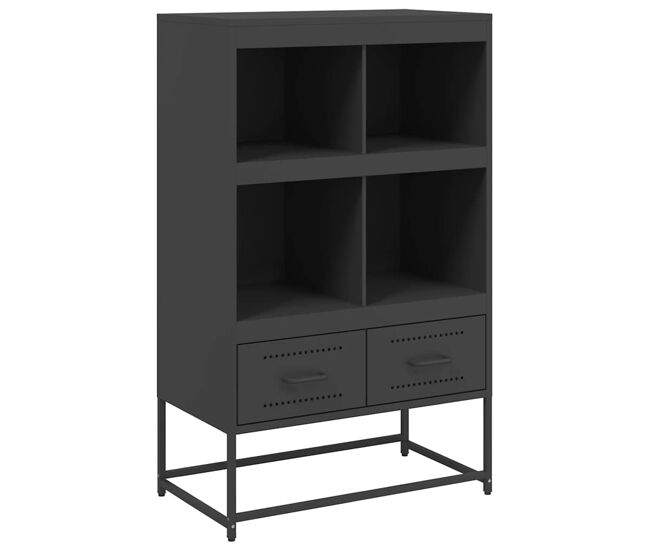 Vidaxl aparador de acero negro 68x39x111,5 cm
