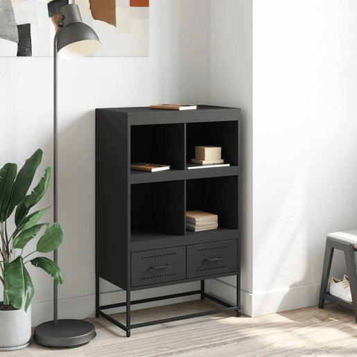 vidaXL Móvel alto 68x39x111,5 cm aço preto