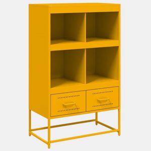vidaXL Móvel alto 68x39x111,5 cm aço amarelo mostarda