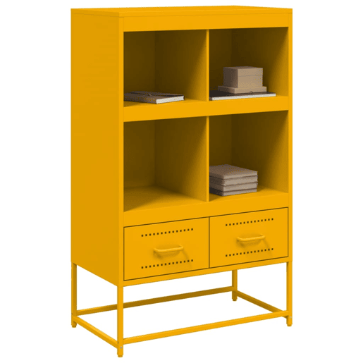 vidaXL Móvel alto 68x39x111,5 cm aço amarelo mostarda