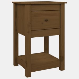 vidaXL Mesa de cabeceira 40x35x61,5 cm pinho maciço castanho mel