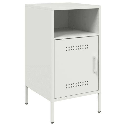 vidaXL Mesa de cabeceira 36x39x68 cm aço branco