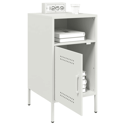 vidaXL Mesa de cabeceira 36x39x68 cm aço branco