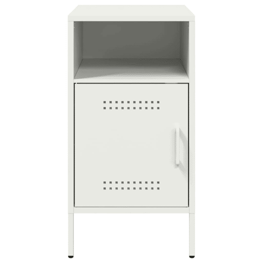 vidaXL Mesa de cabeceira 36x39x68 cm aço branco