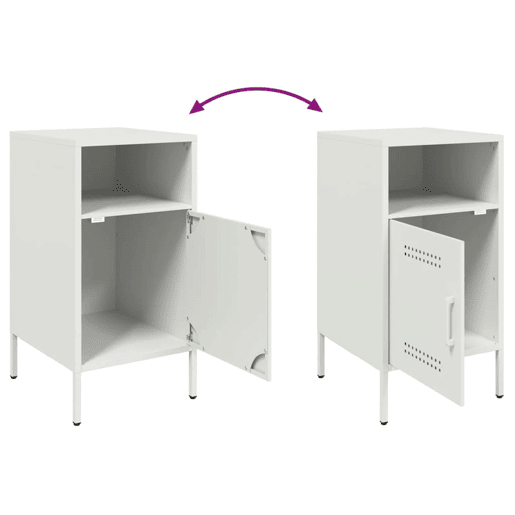 vidaXL Mesa de cabeceira 36x39x68 cm aço branco
