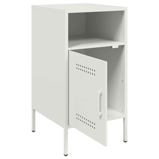 vidaXL Mesa de cabeceira 36x39x68 cm aço branco