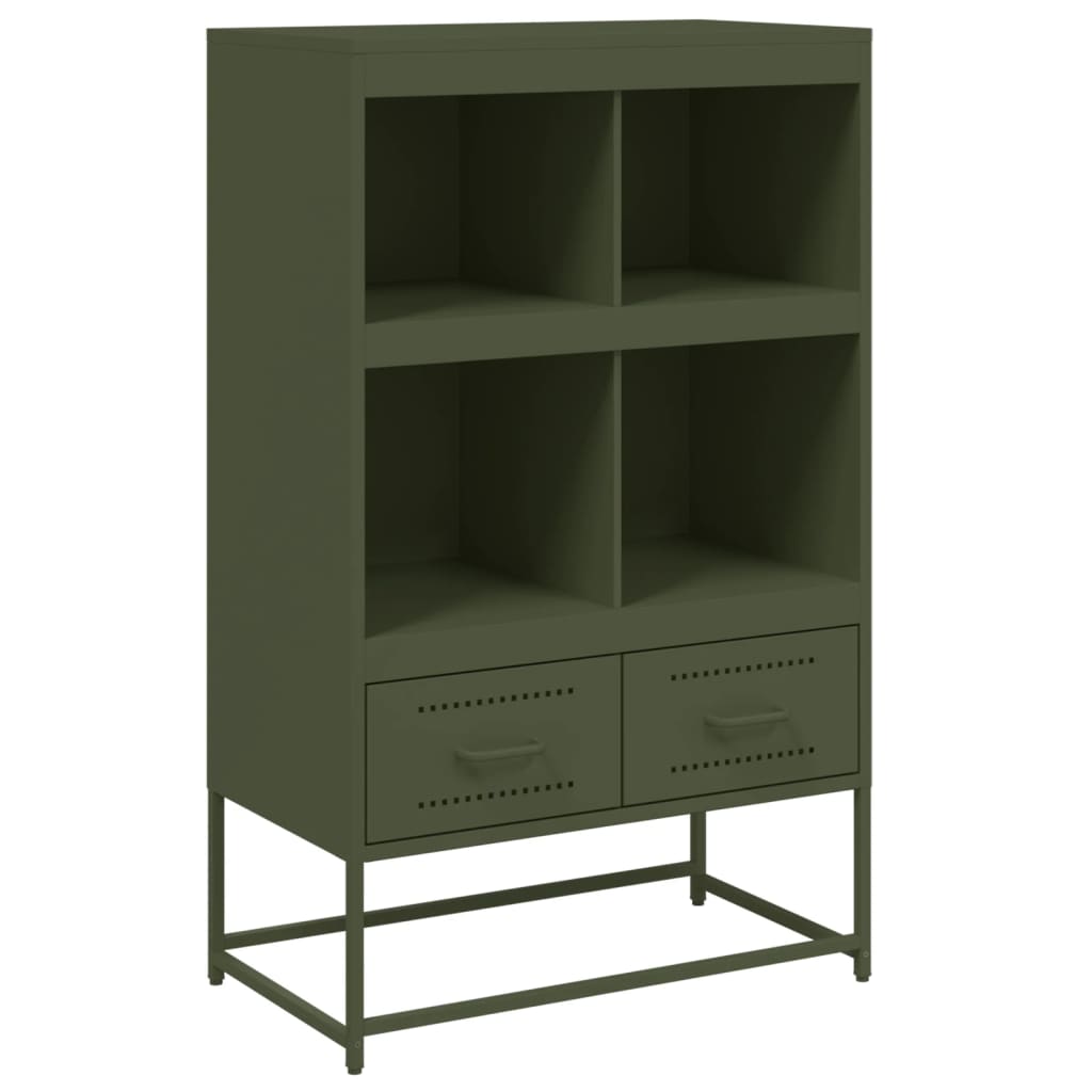 Vidaxl aparador de acero verde oliva 68x39x111,5 cm