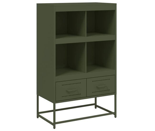Vidaxl aparador de acero verde oliva 68x39x111,5 cm