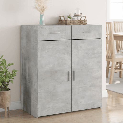 vidaXL Aparador 80x42,5x93 cm derivados de madeira cinzento cimento