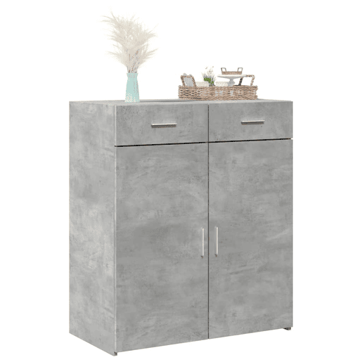 vidaXL Aparador 80x42,5x93 cm derivados de madeira cinzento cimento