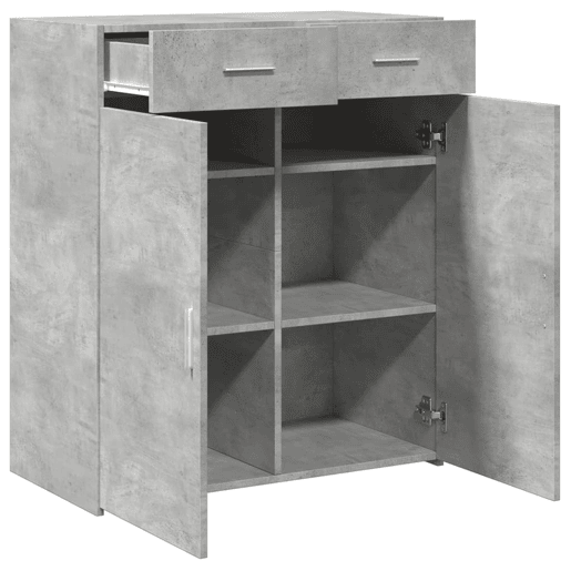 vidaXL Aparador 80x42,5x93 cm derivados de madeira cinzento cimento