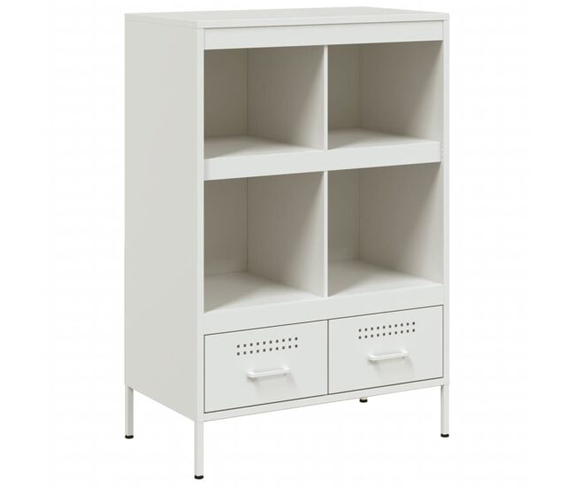 Vidaxl aparador acero blanco 68x39x101,5 cm